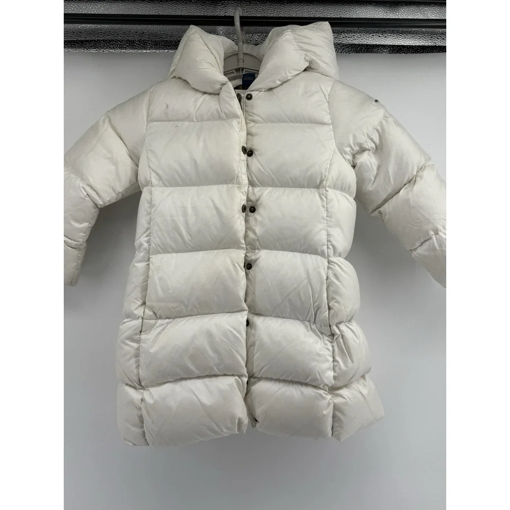 Polo Ralph Lauren White Quilted Puffer Down Jacket Long Girls Size 5